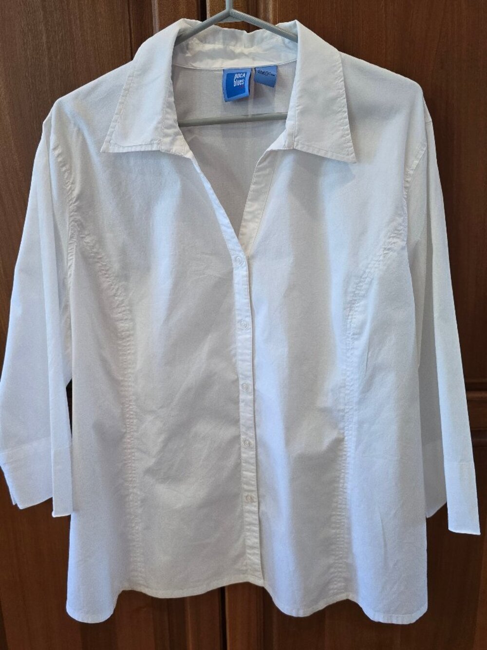 Boca Blues plus white button up 3/4 sleeve 2XL